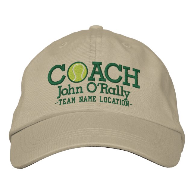 Personalize Tennis Coach Cap Your Name Your Game (Front)