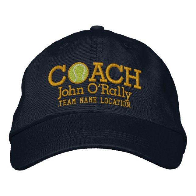 Personalize Tennis Coach Cap Your Name Your Game (Front)