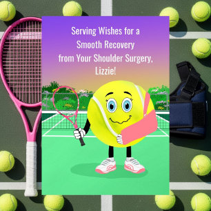 Personalize Tennis Lover Shoulder Surgery Get Well Card