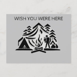 Personalize Text Camping Travel Postcard