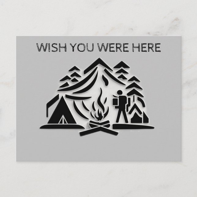 Personalize Text Camping Travel Postcard (Front)