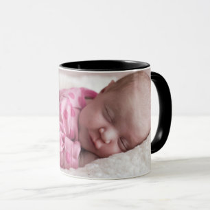 Personalize Text Custom Baby Photo Coffee Black Mug