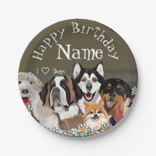 Personalize Text Dog Pack Club  Paper Plate