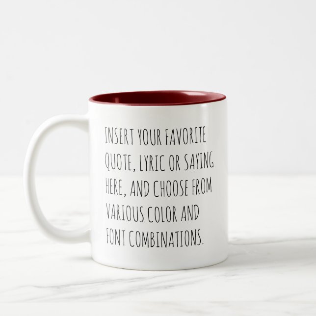 Personalize Text Mug with Your Words Customizable  (Left)