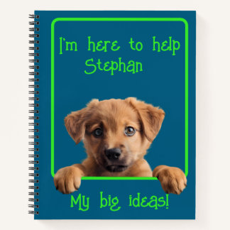 Personalize Text with the Cutest Puppy Notebook