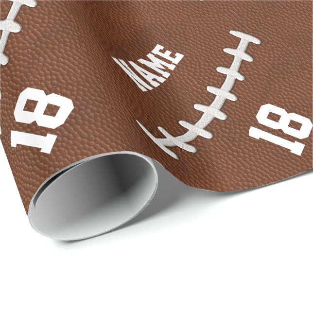Personalize Textured like Football Wrapping Paper (Roll Corner)