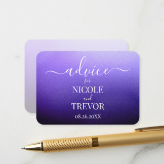 Personalize: Texturized Shadow Wedding Advice Card