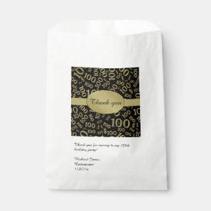 Personalize: Thank You 100th Birthday Party Theme Favour Bag