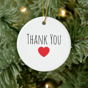 Personalize Thank you Ceramic Ornament
