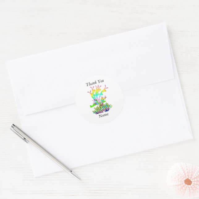 Personalize Thank You Floral Envelope Seal  (Envelope)