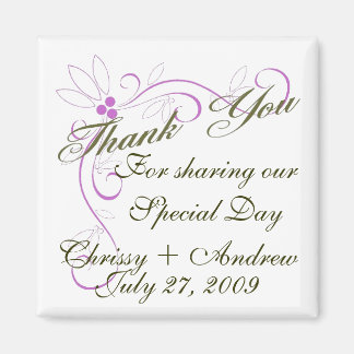Personalize Thank You Wedding Favour Magnet