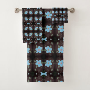 Personalize The Blue Flowers to Any Colour Bath Towel Set