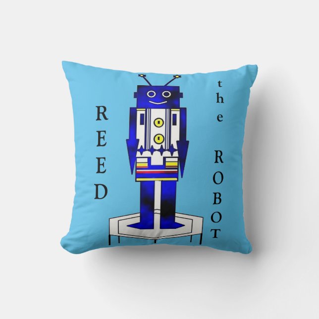 Personalize "the ROBOT" 16 x 16 Throw Pillow (Front)