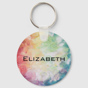 Personalize Thick Textured Abstract Paint Keychain
