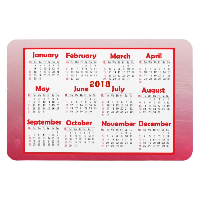 Personalize this 2018 Mini Refrigerator Calendar Magnet (Horizontal)
