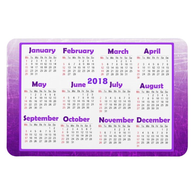 Personalize this 2018 Mini Refrigerator Calendar Magnet (Horizontal)