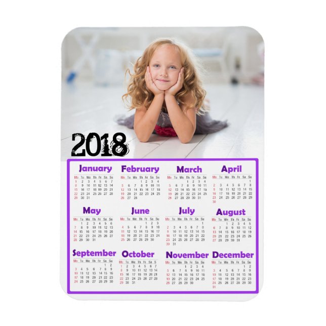 Personalize this 2018 Mini Refrigerator Calendar Magnet (Vertical)