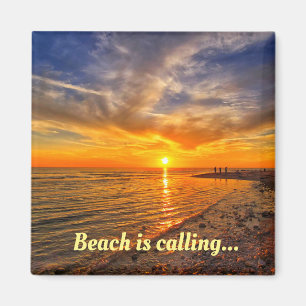 Personalize this 2 Inch Square Beach Magnet