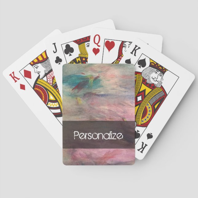 Personalize this Abstract Watercolor Mess Playing Cards (Back)