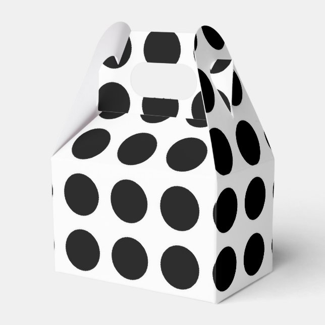 PERSONALIZE THIS - B&W Polka Dots Pattern Favor Box (Front Side)