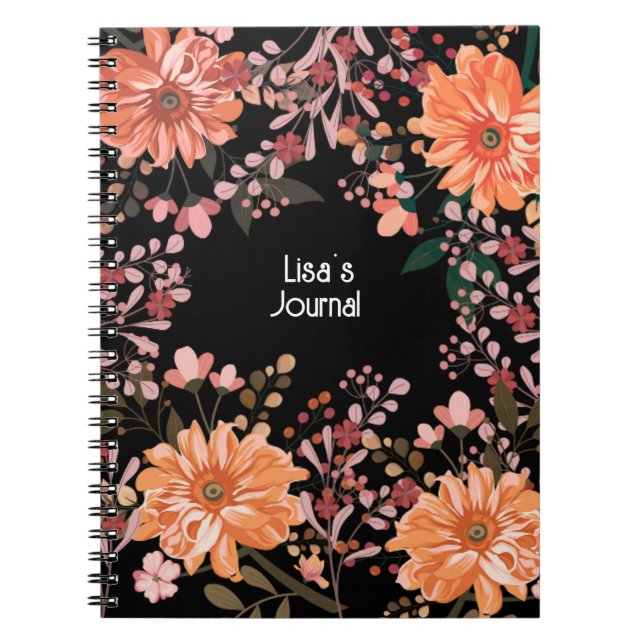 Personalize this Beautiful Floral Journal Notebook (Front)