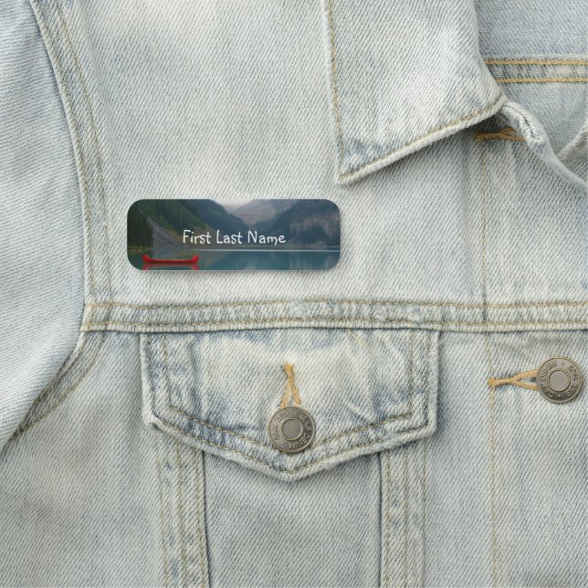 Personalize this Beautiful Red Canoe Lake  Name Tag (In Situ)