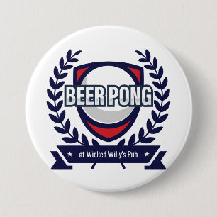 Personalize This Beer Pong Logo 3 Inch Round Button