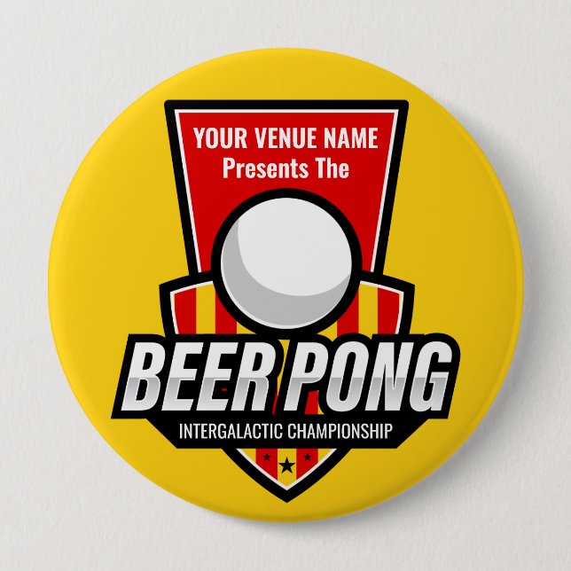 Personalize This Beer Pong Logo 4 Inch Round Button (Front)