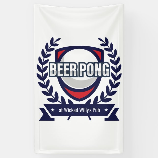 Personalize This Beer Pong Logo Banner (Vertical)