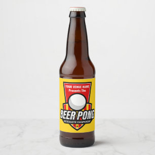 Personalize This Beer Pong Logo Bottle Label