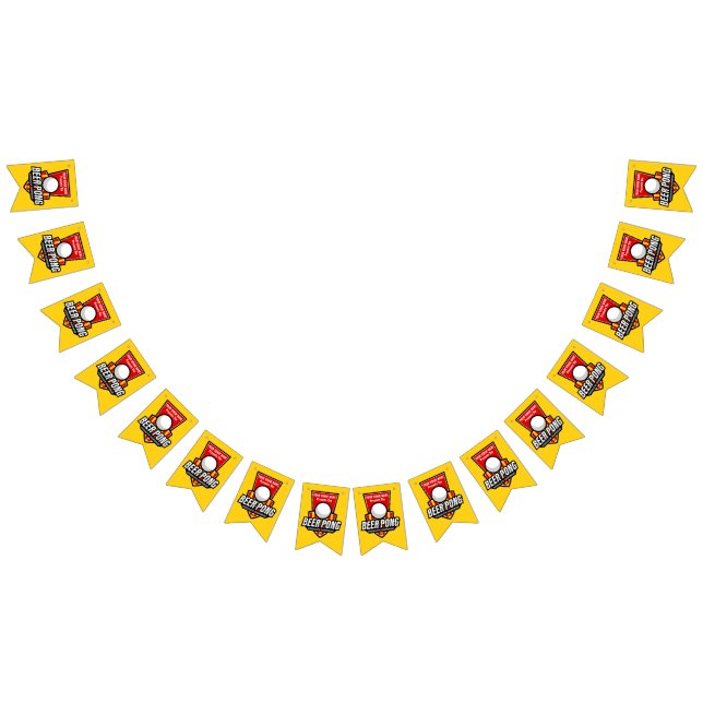 Personalize This Beer Pong Logo Bunting Flags (All)