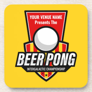 Personalize This Beer Pong Logo Coaster