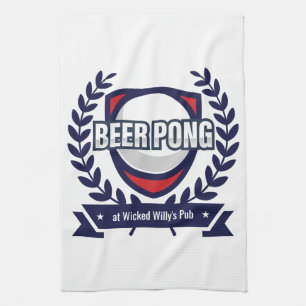 Personalize This Beer Pong Logo Kitchen Towel