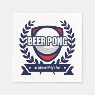 Personalize This Beer Pong Logo Napkin