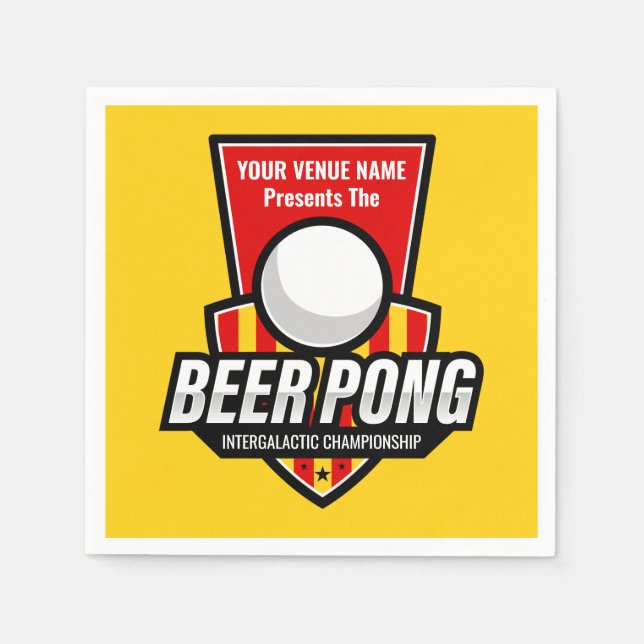Personalize This Beer Pong Logo Napkin (Front)