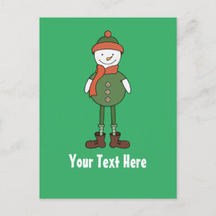 Personalize this Cool Snowman Holiday Postcard