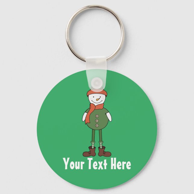 Personalize this Cool Snowman Keychain (Front)