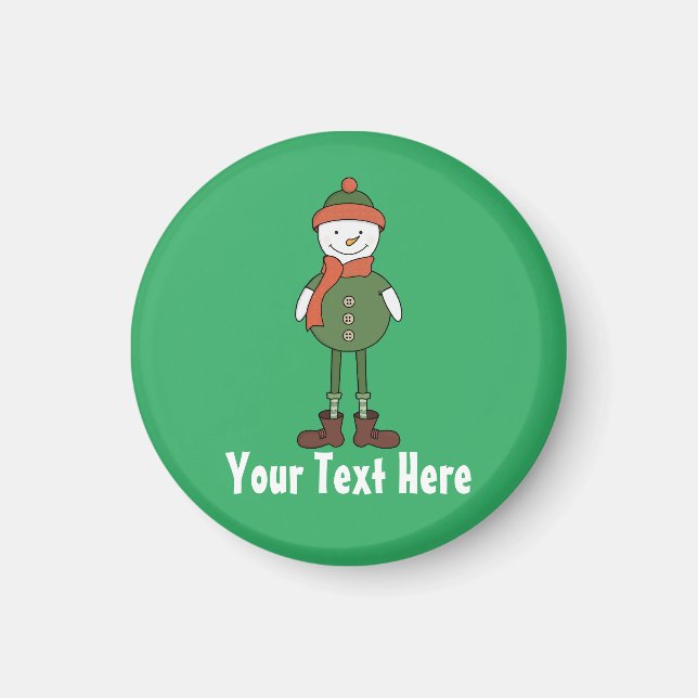 Personalize this Cool Snowman Magnet (Front)