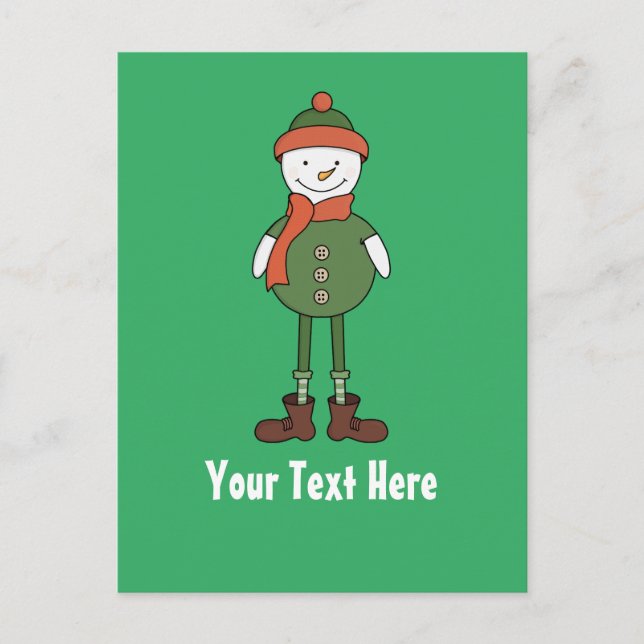 Personalize this Cool Snowman Postcard (Front)