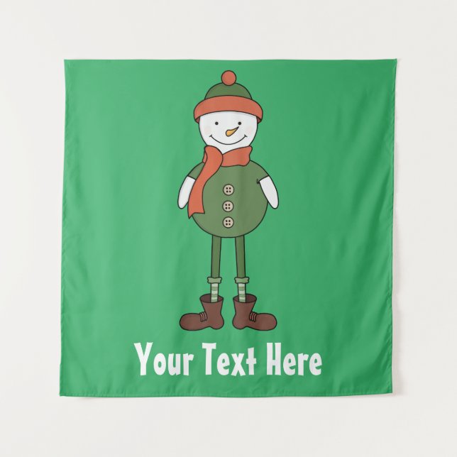 Personalize this Cool Snowman Tapestry (Front)