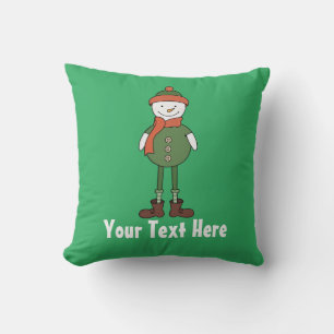 Personalize this Cool Snowman Throw Pillow