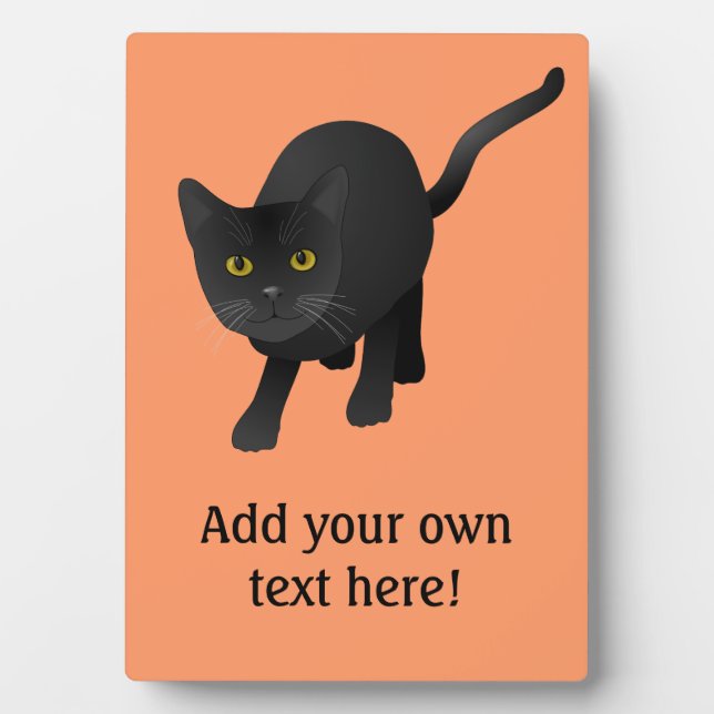Personalize this cute Black Cat Plaque (Front)