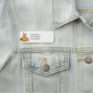 Personalize this Cute Orange Tabby Cat Animal Fun Name Tag