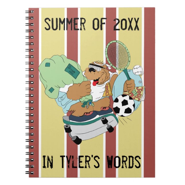 Personalize this Fun Camp Bear Note Book (Front)