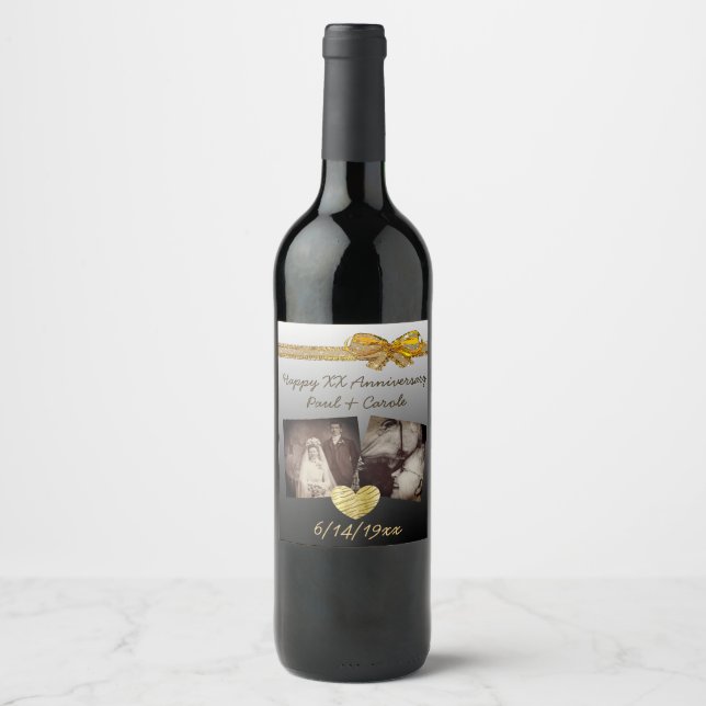 Personalize this Gold Anniversary  Bottle Label (Front)