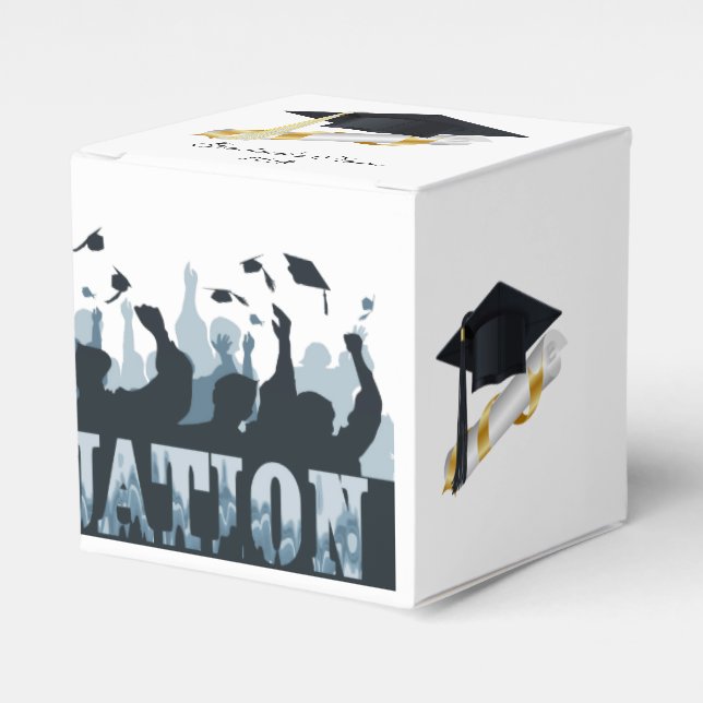 PERSONALIZE THIS Graduation Cap and Diploma Favor Box (Front Side)
