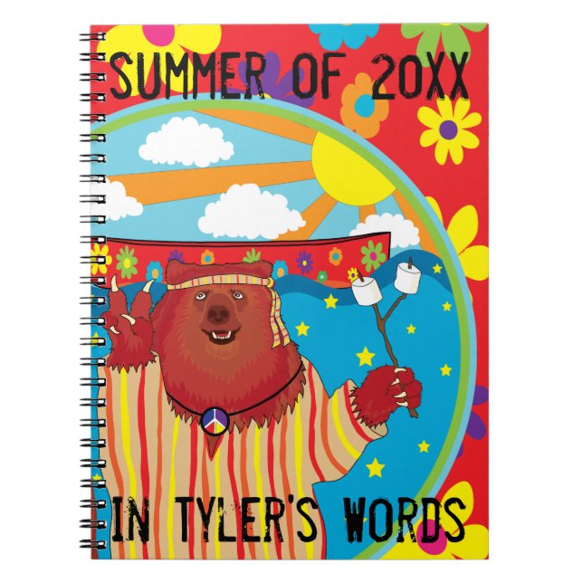 Personalize this  Groovy Camp Bear Note Book (Front)