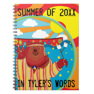 Personalize this  Happy Camper Bear Note Book