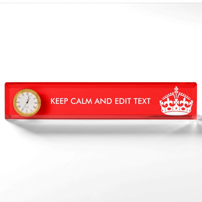 Personalize this Keep Calm And Your Text Nameplate (Front)