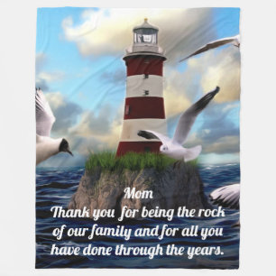 Personalize this Lighthouse Fleece Blanket